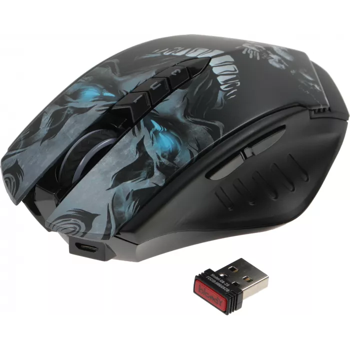 Мышь A4Tech Bloody R80 Plus Skull черный/рисунок оптическая 5000dpi беспров. USB 7but (R80 PLUS (SKULL))