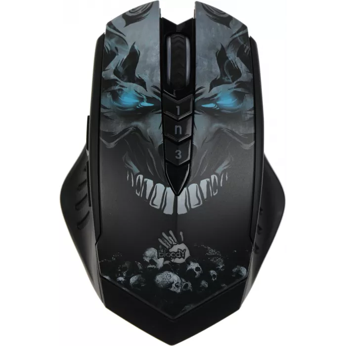 Мышь A4Tech Bloody R80 Plus Skull черный/рисунок оптическая 5000dpi беспров. USB 7but (R80 PLUS (SKULL))