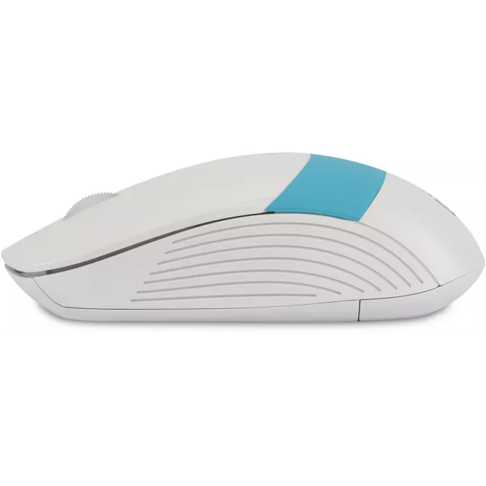 Мышь Оклик 310MW белый/синий оптическая 3200dpi беспров. USB для ноутбука 4but (1869094)