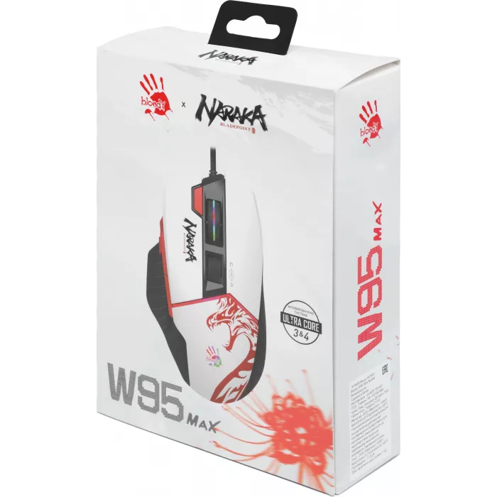 Мышь A4Tech Bloody W95 Max Naraka белый/рисунок оптическая 12000dpi USB 10but