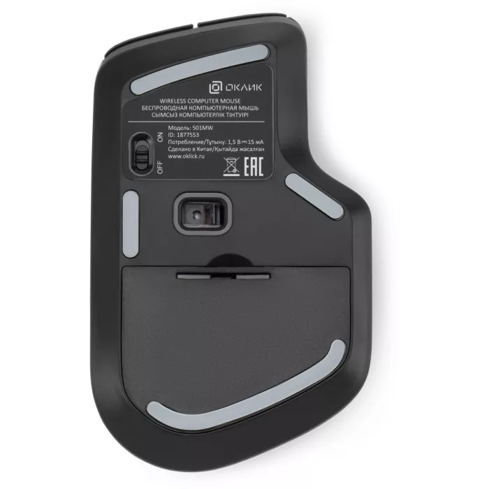 Мышь Оклик 501MW черный оптическая 2400dpi беспров. USB 7but (1877553)