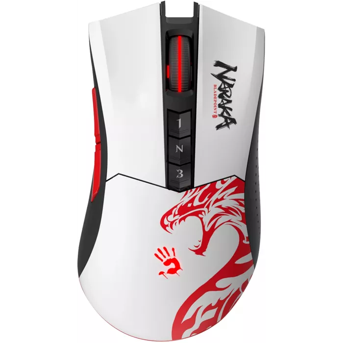 Мышь A4Tech Bloody R90 Plus Naraka белый/рисунок оптическая 5000dpi беспров. USB 7but