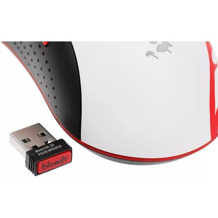 Мышь A4Tech Bloody R90 Plus Naraka белый/рисунок оптическая 5000dpi беспров. USB 7but