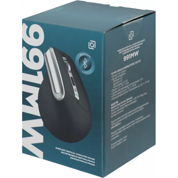 Мышь Оклик 991MW черный/серый/серебристый оптическая 2400dpi silent беспров. BT/Radio USB для ноутбука 7but (1885263)