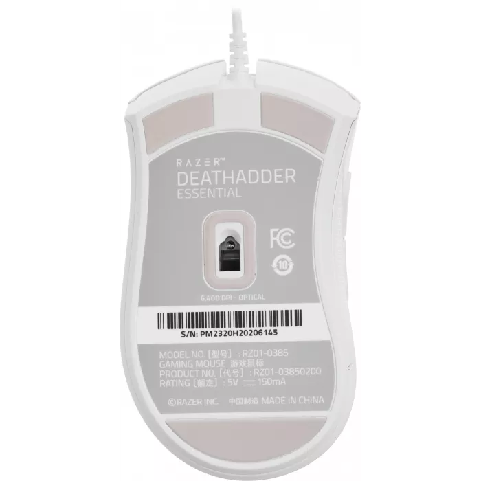 Мышь Razer DeathAdder Essential белый оптическая 6400dpi USB 5but (RZ01-03850200-R3C1)