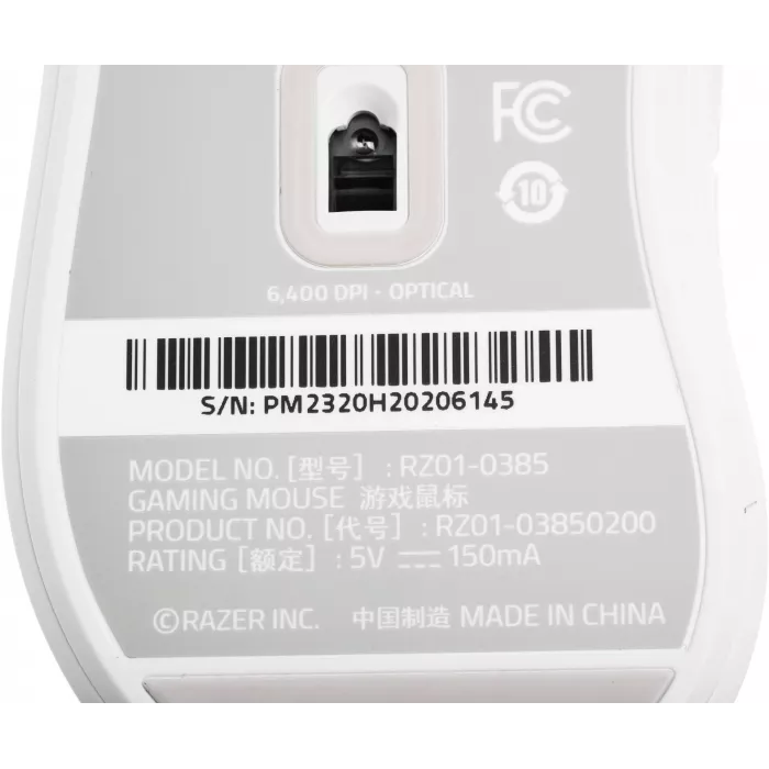 Мышь Razer DeathAdder Essential белый оптическая 6400dpi USB 5but (RZ01-03850200-R3C1)