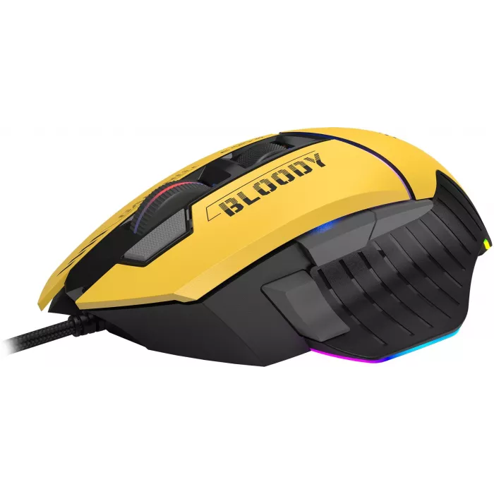Мышь A4Tech Bloody W95 Max Sports желтый/серый оптическая 12000dpi USB 10but (W95 MAX SPORTS LIME)