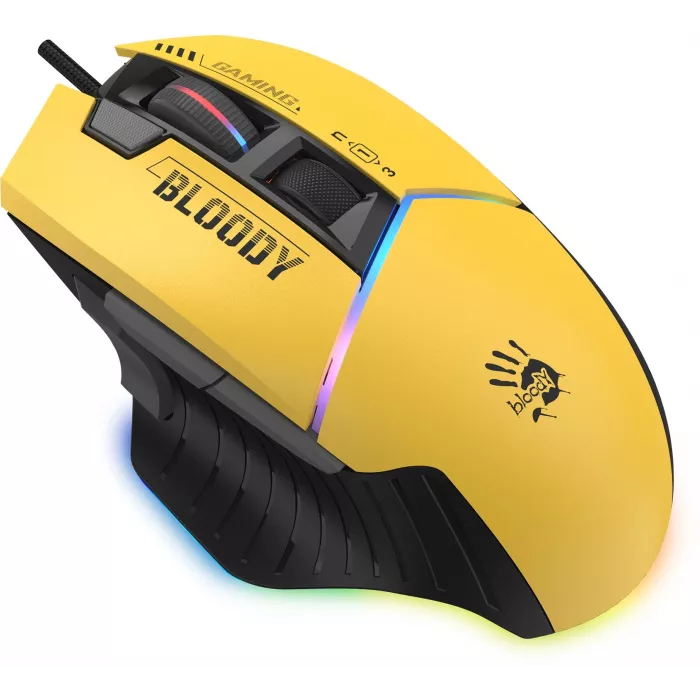 Мышь A4Tech Bloody W95 Max Sports желтый/серый оптическая 12000dpi USB 10but (W95 MAX SPORTS LIME)