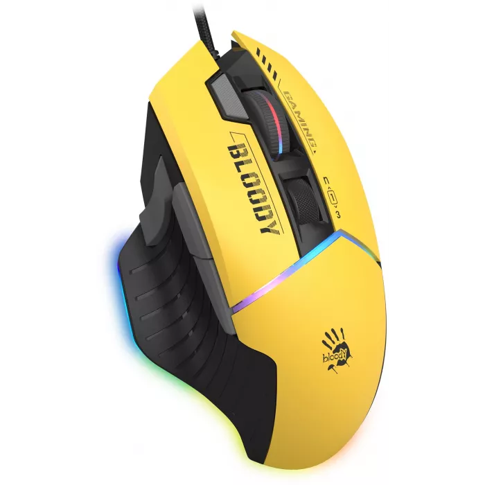Мышь A4Tech Bloody W95 Max Sports желтый/серый оптическая 12000dpi USB 10but (W95 MAX SPORTS LIME)