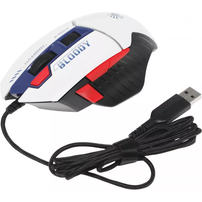 Мышь A4Tech Bloody W95 Max Sports синий/белый оптическая 12000dpi USB 10but (W95 MAX SPORTS NAVY)