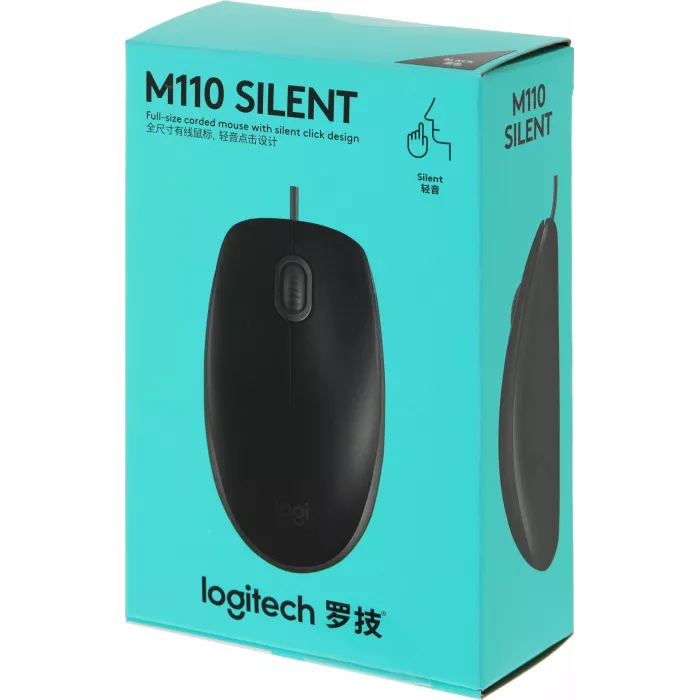 Мышь Logitech M110 Silent черный/серый оптическая 1000dpi USB 2but (910-005502)