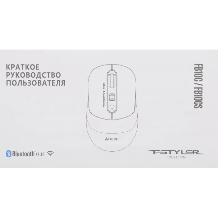 Мышь A4Tech Fstyler FB10CS черный оптическая 2000dpi silent беспров. BT/Radio USB 4but (FB10CS USB STONE BLACK)