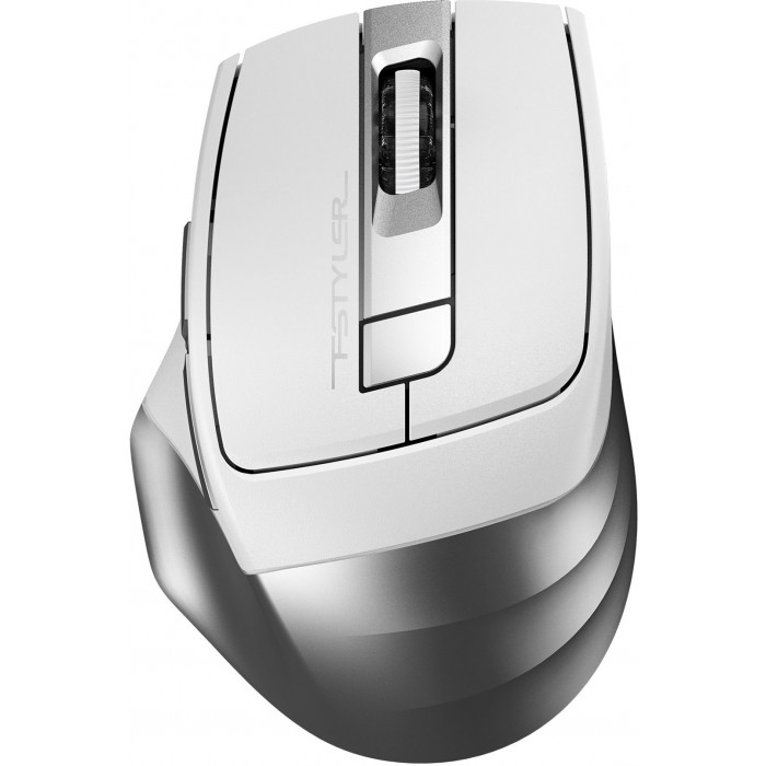 Мышь A4Tech Fstyler FB35S белый/серый оптическая 2000dpi беспров. BT/Radio USB для ноутбука 5but (FB35S USB ICY WHITE)