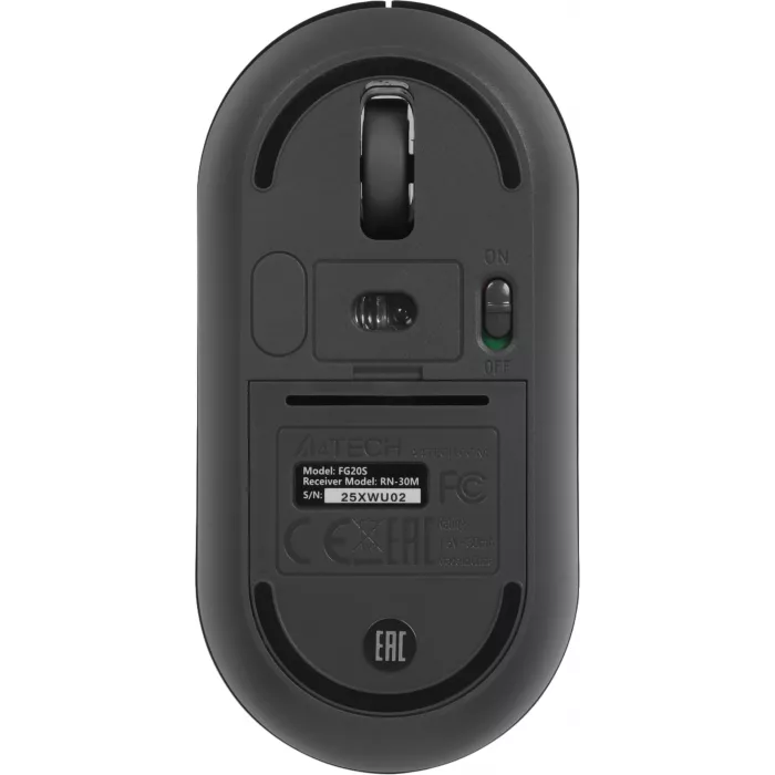 Мышь A4Tech Fstyler FG20S серый оптическая 2000dpi silent беспров. USB для ноутбука 3but (FG20S USB GREY)