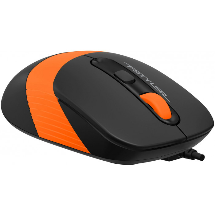 Мышь A4Tech Fstyler FM10S черный/оранжевый оптическая 1600dpi silent USB 3but (FM10S USB ORANGE)