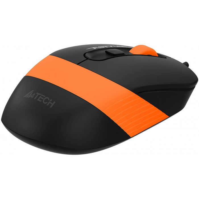 Мышь A4Tech Fstyler FM10S черный/оранжевый оптическая 1600dpi silent USB 3but (FM10S USB ORANGE)
