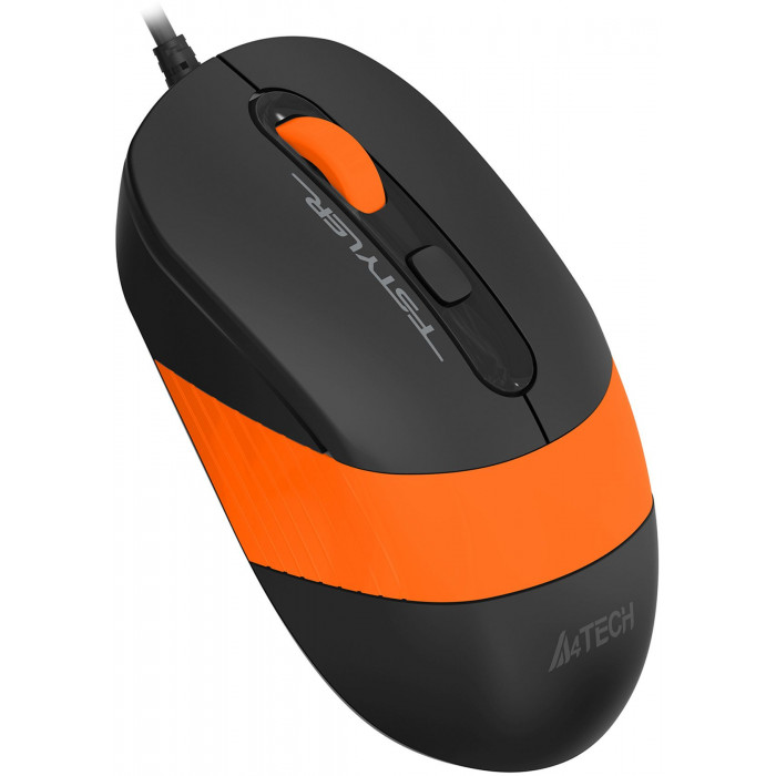 Мышь A4Tech Fstyler FM10S черный/оранжевый оптическая 1600dpi silent USB 3but (FM10S USB ORANGE)