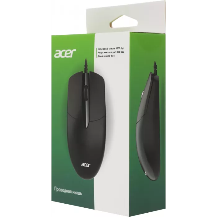 Мышь Acer OMW300 черный оптическая 1200dpi USB 3but (ZL.MCECC.01W)