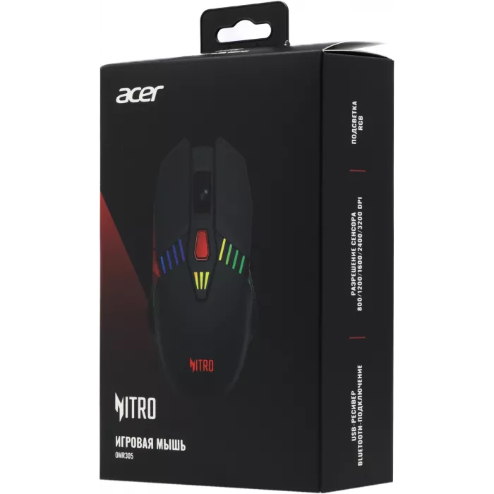 Мышь Acer Nitro OMR305 черный оптическая 3200dpi беспров. BT/Radio USB 6but (ZL.MCECC.020)