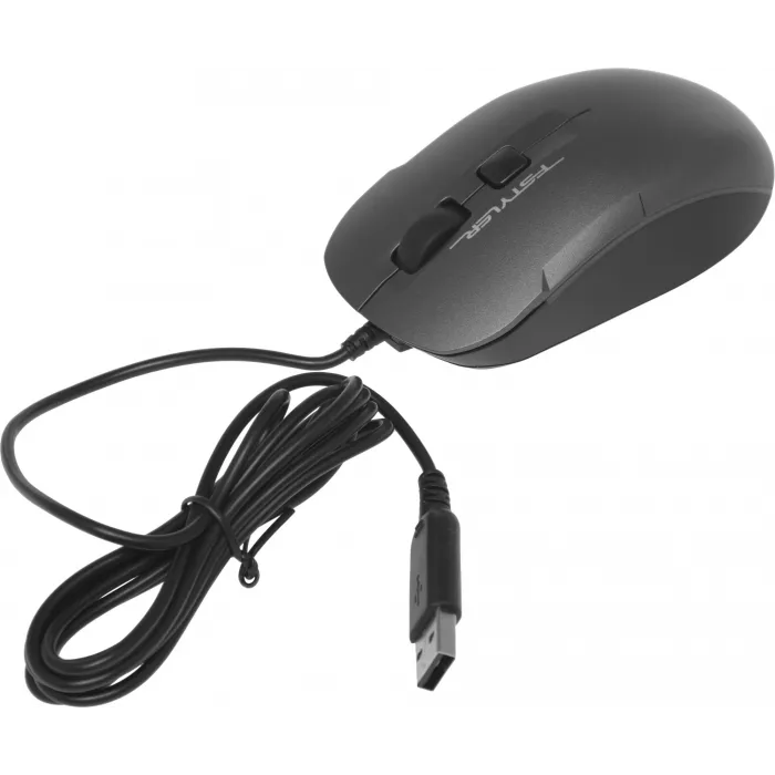 Мышь A4Tech Fstyler FM26 серый/черный оптическая 1600dpi USB для ноутбука 4but (FM26 USB (SMOKY GREY))