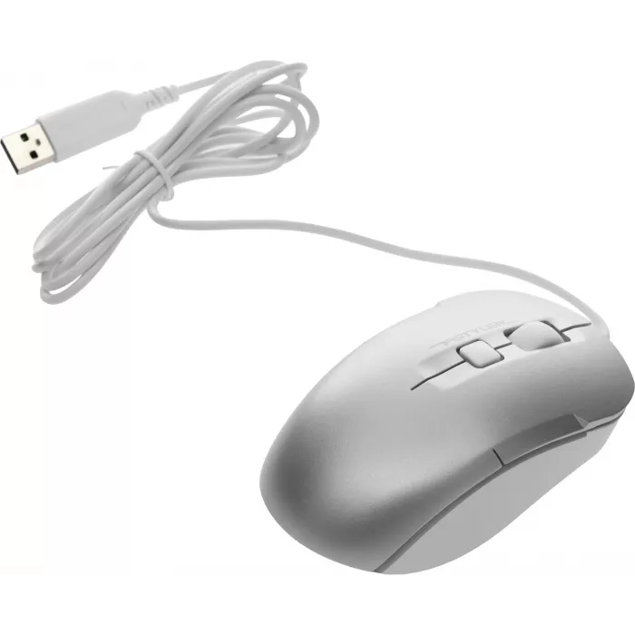 Мышь A4Tech Fstyler FM26 серебристый/белый оптическая 1600dpi USB для ноутбука 4but (FM26 USB (ICY WHITE))
