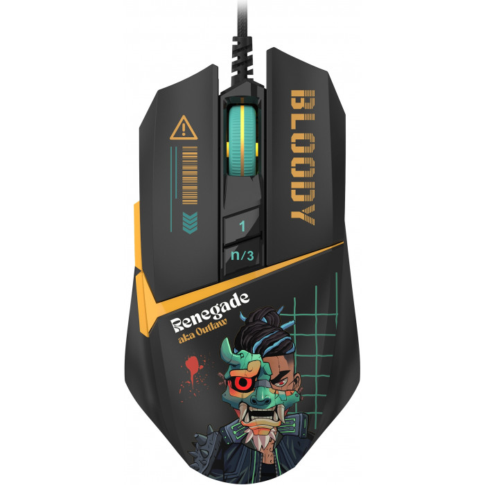 Мышь A4Tech Bloody W63 Max Renegade черный/рисунок оптическая 12000dpi USB (W63 MAX)