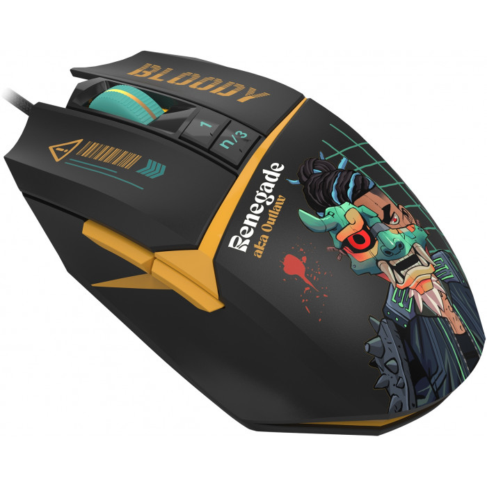 Мышь A4Tech Bloody W63 Max Renegade черный/рисунок оптическая 12000dpi USB (W63 MAX)