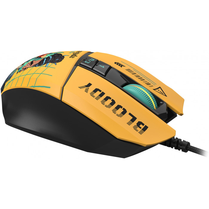 Мышь A4Tech Bloody W63 Max Renegade желтый/рисунок оптическая 12000dpi USB (W63 MAX)
