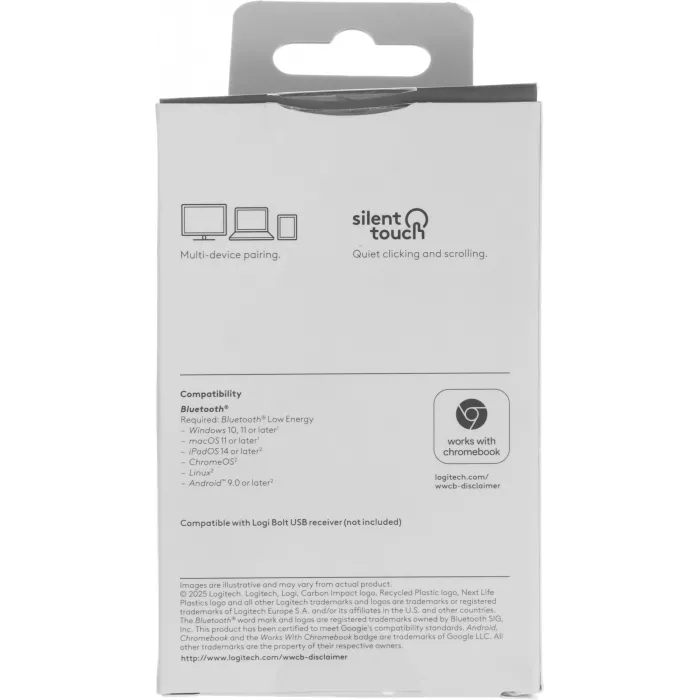 Мышь Logitech Pebble 2 M350S графитовый оптическая 4000dpi silent беспров. BT для ноутбука 2but (910-006988)