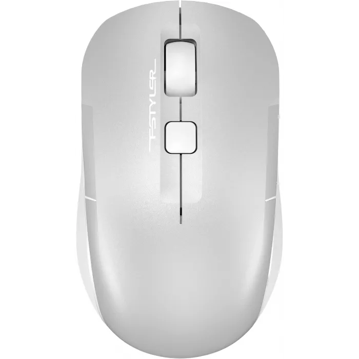 Мышь A4Tech Fstyler FB26CS Air2 серебристый/белый оптическая 2000dpi silent беспров. BT/Radio USB для ноутбука 4but (FB26CS AIR2 ICY WHITE)