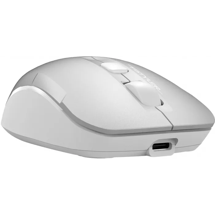 Мышь A4Tech Fstyler FB26CS Air2 серебристый/белый оптическая 2000dpi silent беспров. BT/Radio USB для ноутбука 4but (FB26CS AIR2 ICY WHITE)