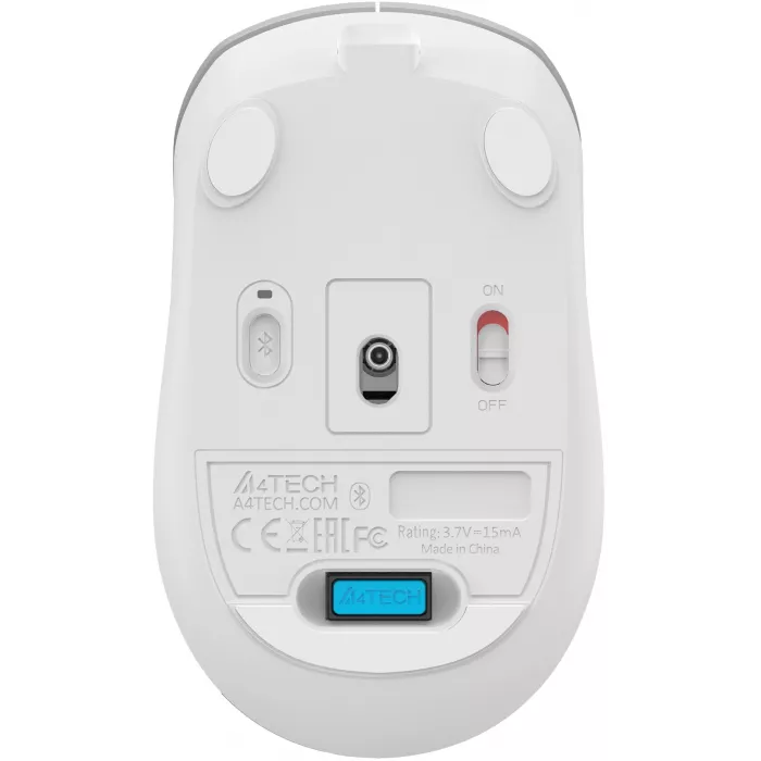 Мышь A4Tech Fstyler FB26CS Air2 серебристый/белый оптическая 2000dpi silent беспров. BT/Radio USB для ноутбука 4but (FB26CS AIR2 ICY WHITE)