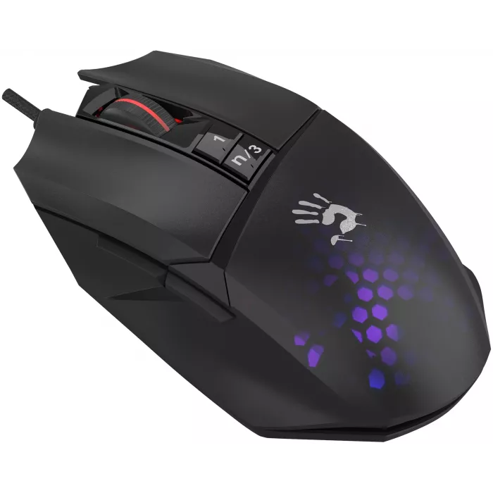 Мышь A4Tech Bloody W65 Max Mini черный оптическая 12000dpi USB 9but (W65 MAX MINI HONEYCOMB)