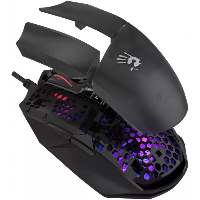 Мышь A4Tech Bloody W65 Max Mini черный оптическая 12000dpi USB 9but (W65 MAX MINI HONEYCOMB)