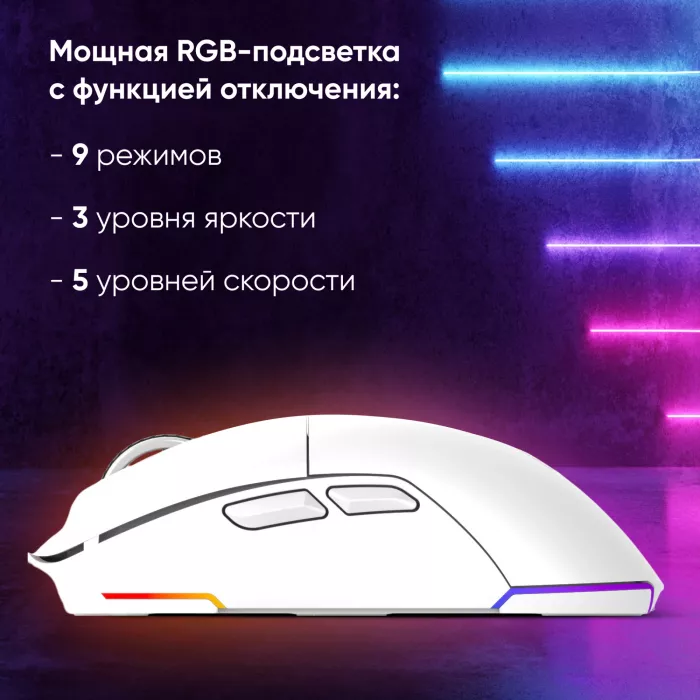Мышь Оклик 900GMW белый оптическая 26000dpi беспров. BT/Radio USB 6but