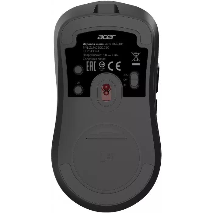 Мышь Acer OMR401 черный оптическая 12000dpi беспров. BT/Radio USB 5but (ZL.MCECC.05C)