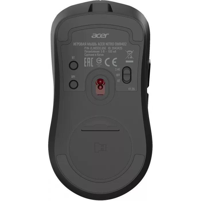 Мышь Acer Nitro OMR402 черный оптическая 26000dpi беспров. BT/Radio USB 5but (ZL.MCECC.05E)