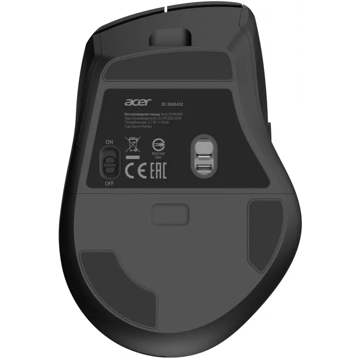 Мышь Acer OMR406 черный оптическая 4800dpi беспров. BT/Radio USB 8but (ZL.MCEEE.02W)