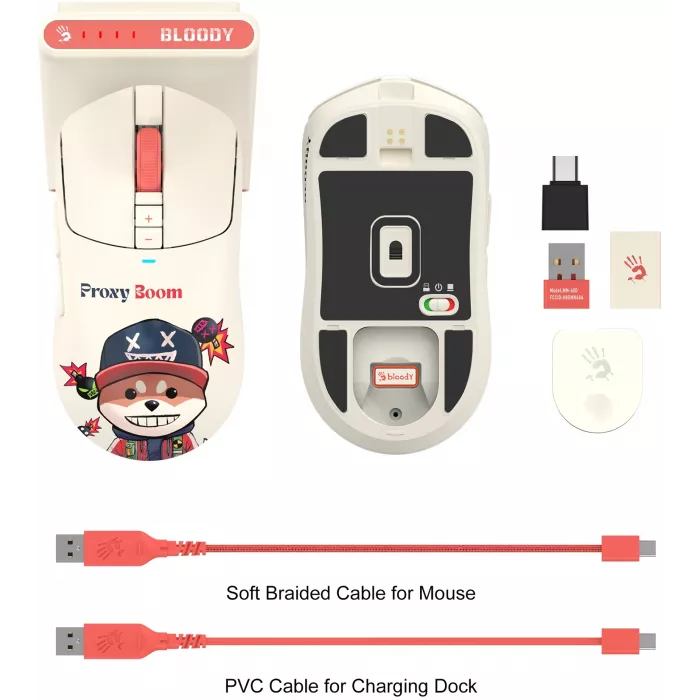 Мышь A4Tech Bloody R72 Ultra Duo Proxy Boom бежевый оптическая 20000dpi беспров. USB/USB-C 6but (R72 ULTRA DUO)