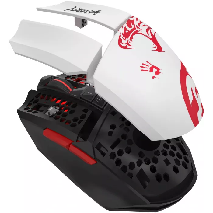 Мышь A4Tech Bloody R36 Ultra белый/черный/красный оптическая 12000dpi беспров. USB 7but (R36 ULTRA NARAKA USB)