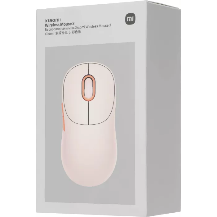 Мышь Xiaomi Wireless Mouse 3 розовый оптическая 1200dpi silent беспров. BT/Radio USB для ноутбука 4but (BHR8911GL)