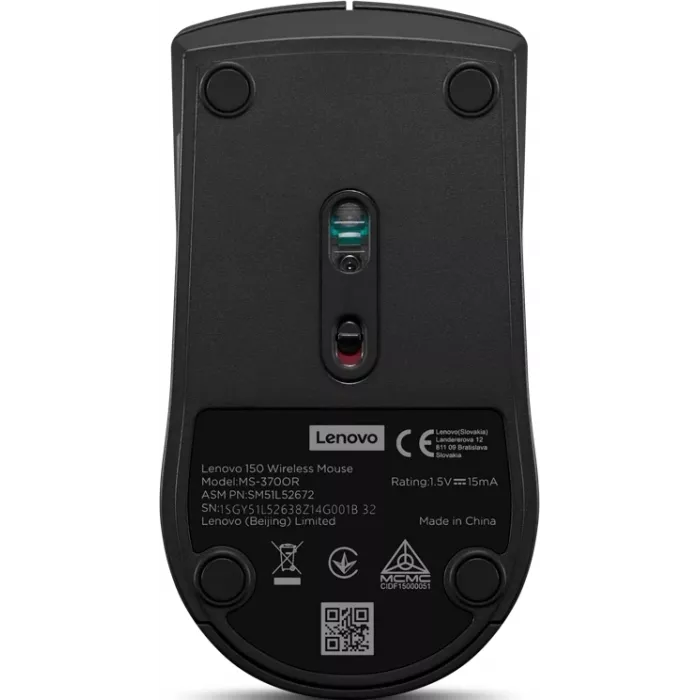 Мышь Lenovo 150 Wireless черный оптическая 1000dpi беспров. USB 2but (GY51L52638)