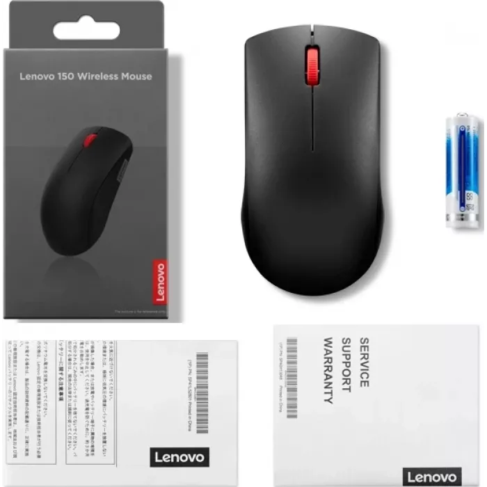 Мышь Lenovo 150 Wireless черный оптическая 1000dpi беспров. USB 2but (GY51L52638)