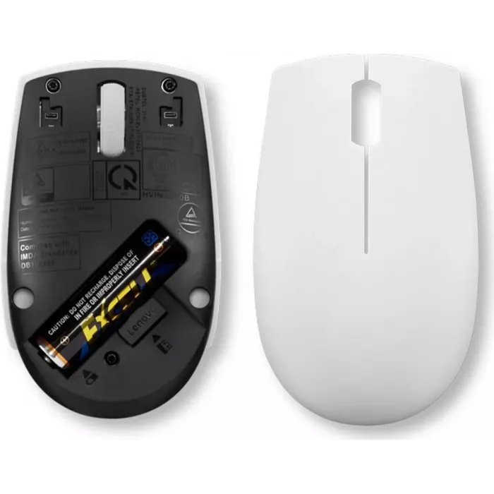 Мышь Lenovo 300 Wireless Compact светло-серый оптическая 1000dpi беспров. USB 2but (GY51L15677)