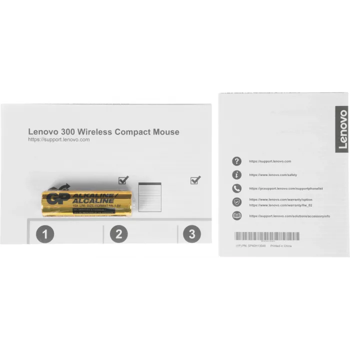 Мышь Lenovo 300 Wireless Compact светло-голубой оптическая 1000dpi беспров. USB 2but (GY51L15679)