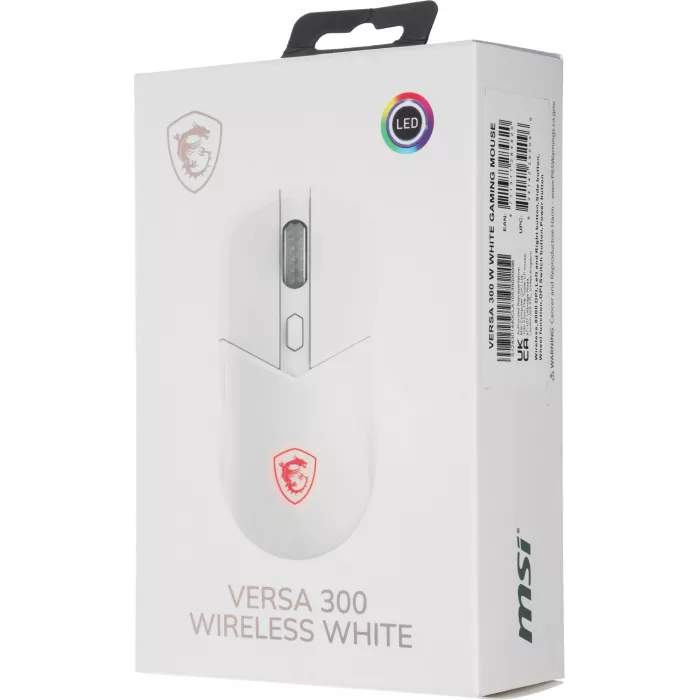 Мышь MSI VERSA 300 W MS-8ZBD белый оптическая 8000dpi беспров. BT/Radio USB 5but (S12-4301440-CLA)