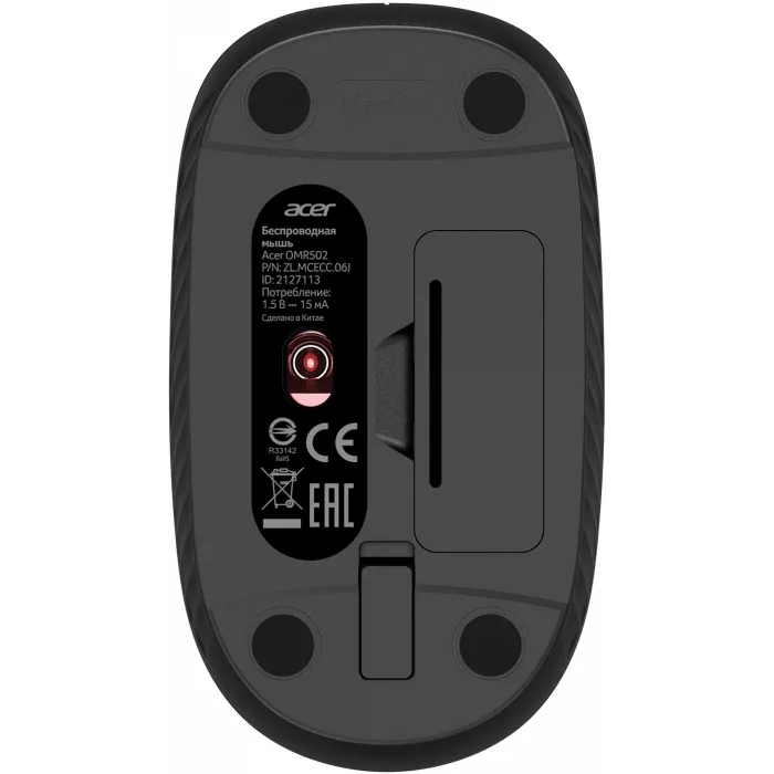 Мышь Acer OMR502 черный оптическая 1600dpi беспров. USB 4but (ZL.MCE11.01A)