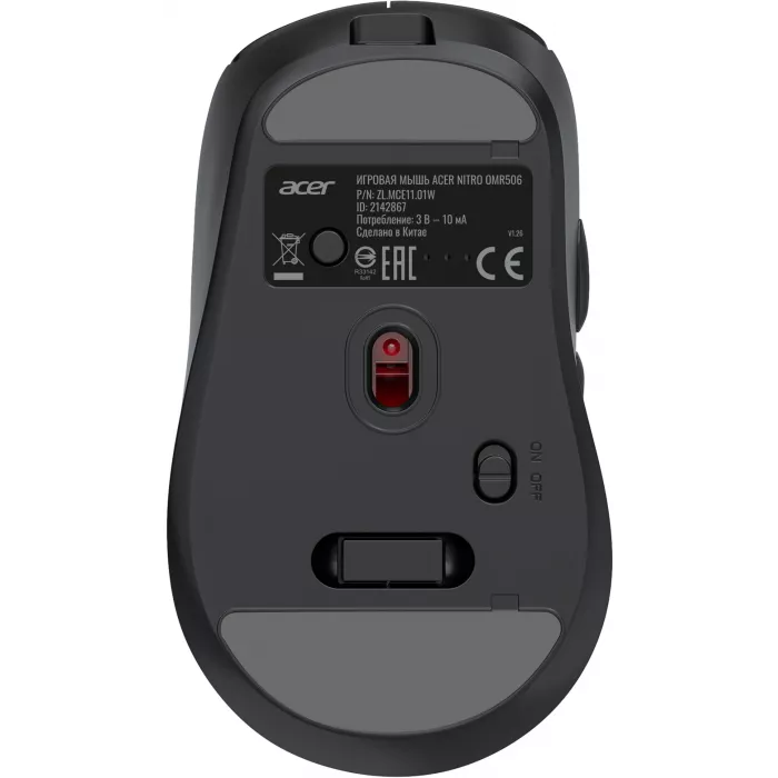Мышь Acer Nitro OMR506 черный оптическая 12800dpi беспров. BT/Radio USB 5but (ZL.MCE11.01W)