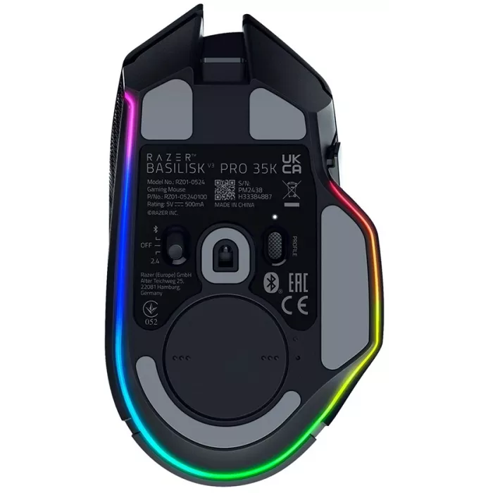Мышь Razer Basilisk V3 Pro 35K черный оптическая 35000dpi беспров. BT/Radio USB-C/BT 11but (RZ01-05240100-R3G1)