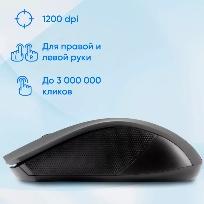 Мышь Оклик 615MW черный/синий оптическая 1200dpi беспров. USB для ноутбука 3but (412862)